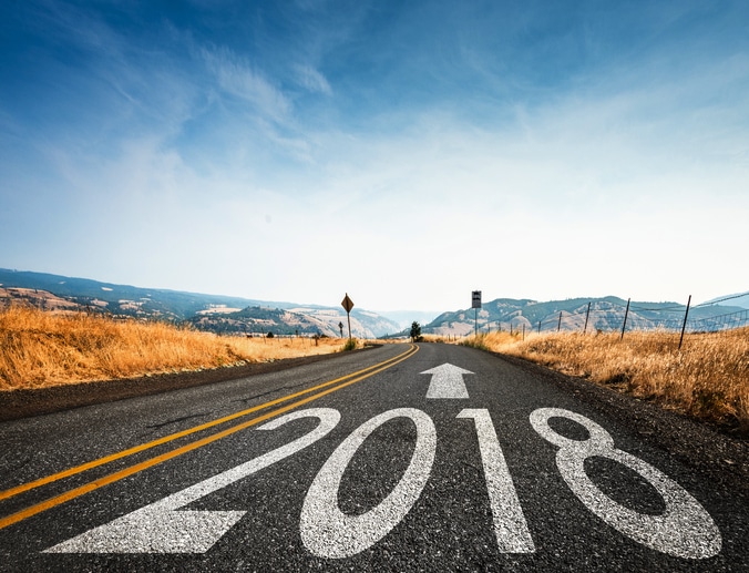 Way to new year 2018 2018 Road