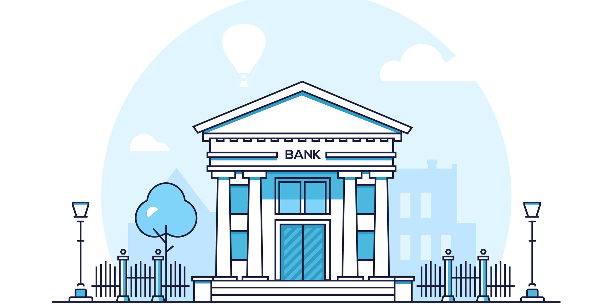 Bank – modern thin line design style vector illustration
