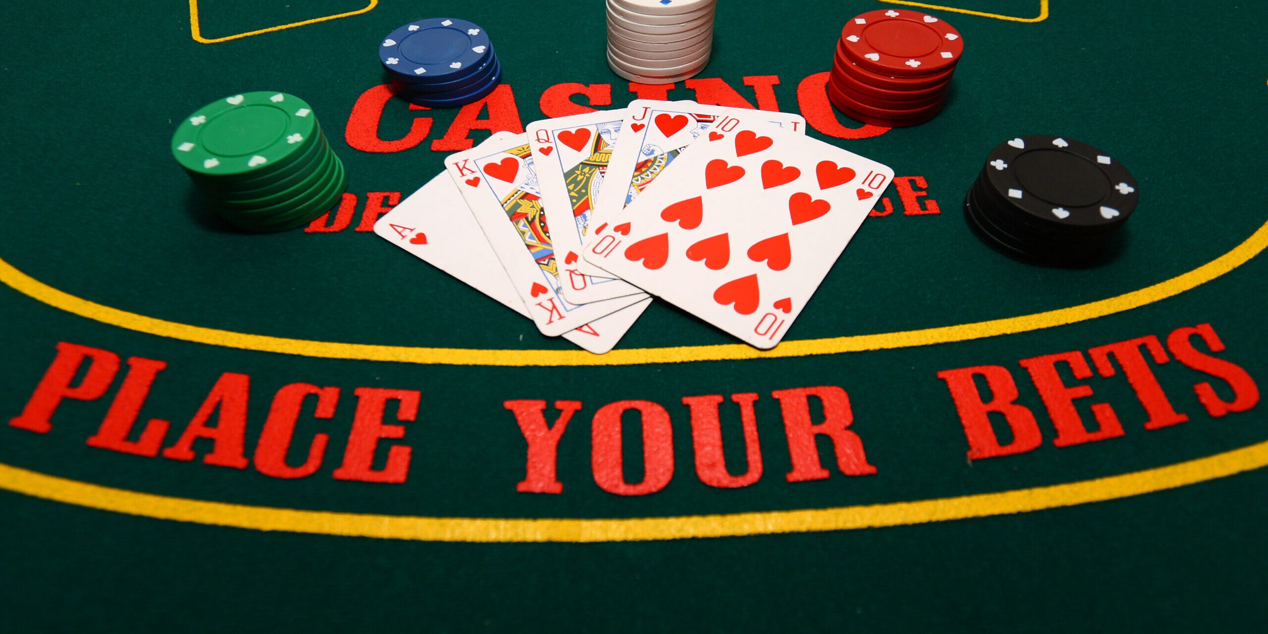 Royal flush on the poker board