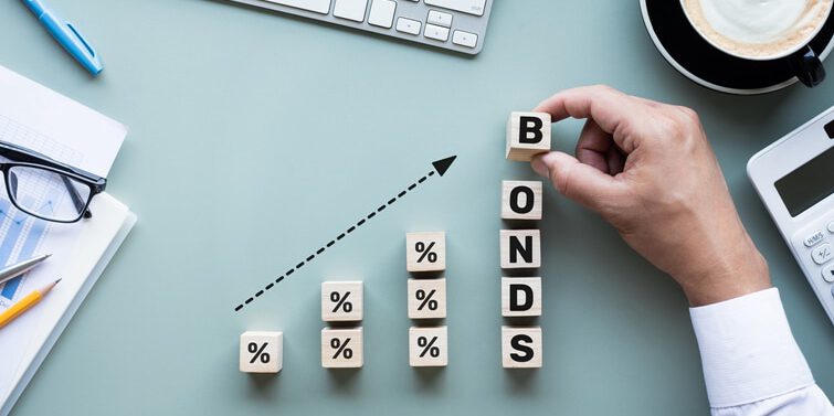 Bonds or financial management concepts. investment plan.money market